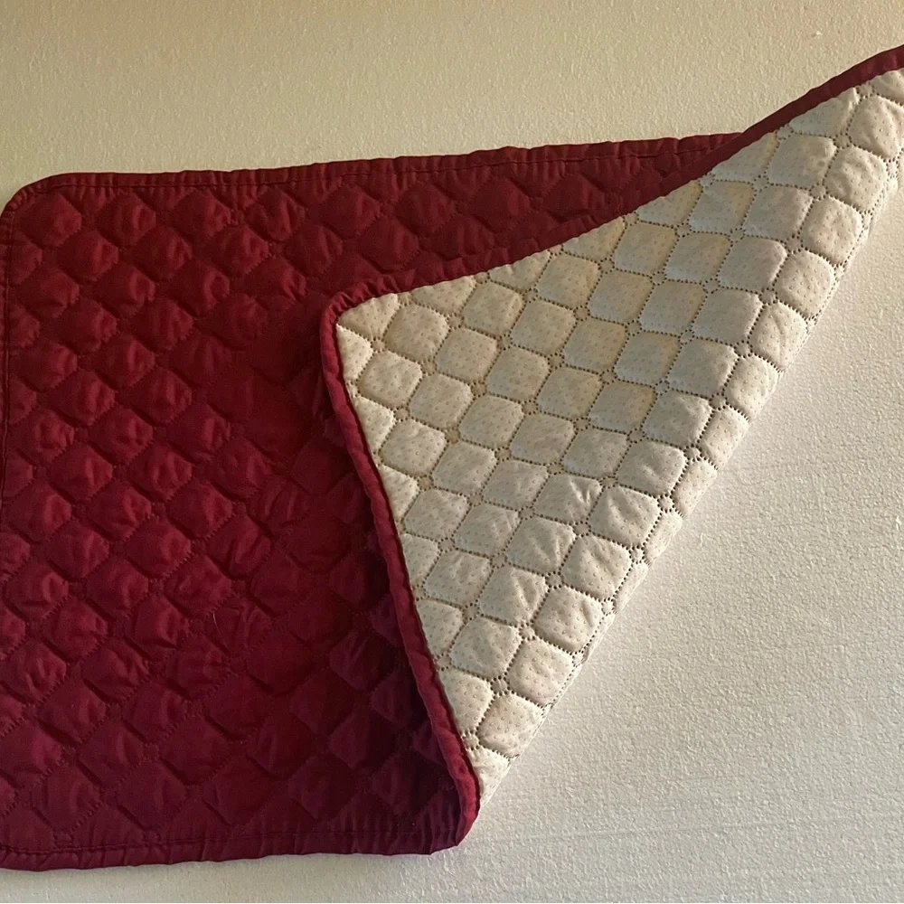 Burgundy Couch Sofa Armrest, Headrest Cover soft quilted Fabric